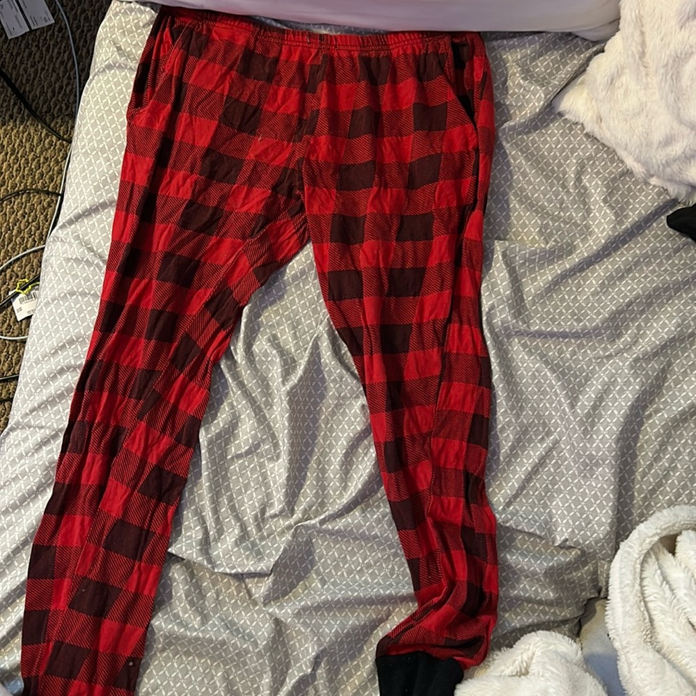 plaid pj pants with pockets
